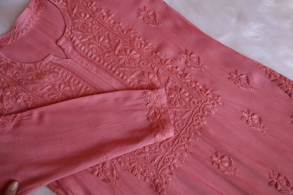 Aayat Rose Brown Rayon Kurta Pant set