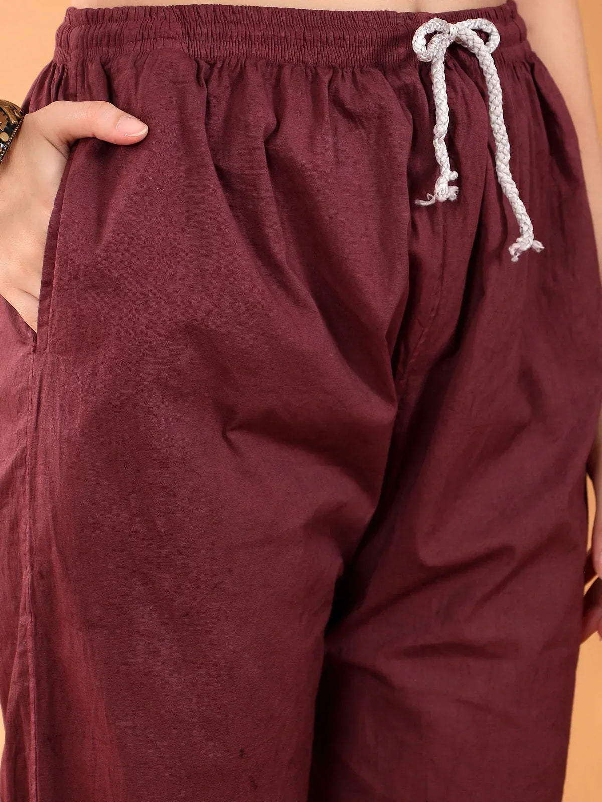 Ananya Chikankari Kurta Pant Cotton Co-ord Set (Brown)