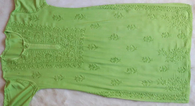 Aayat Lime Green Rayon Kurta Pant set