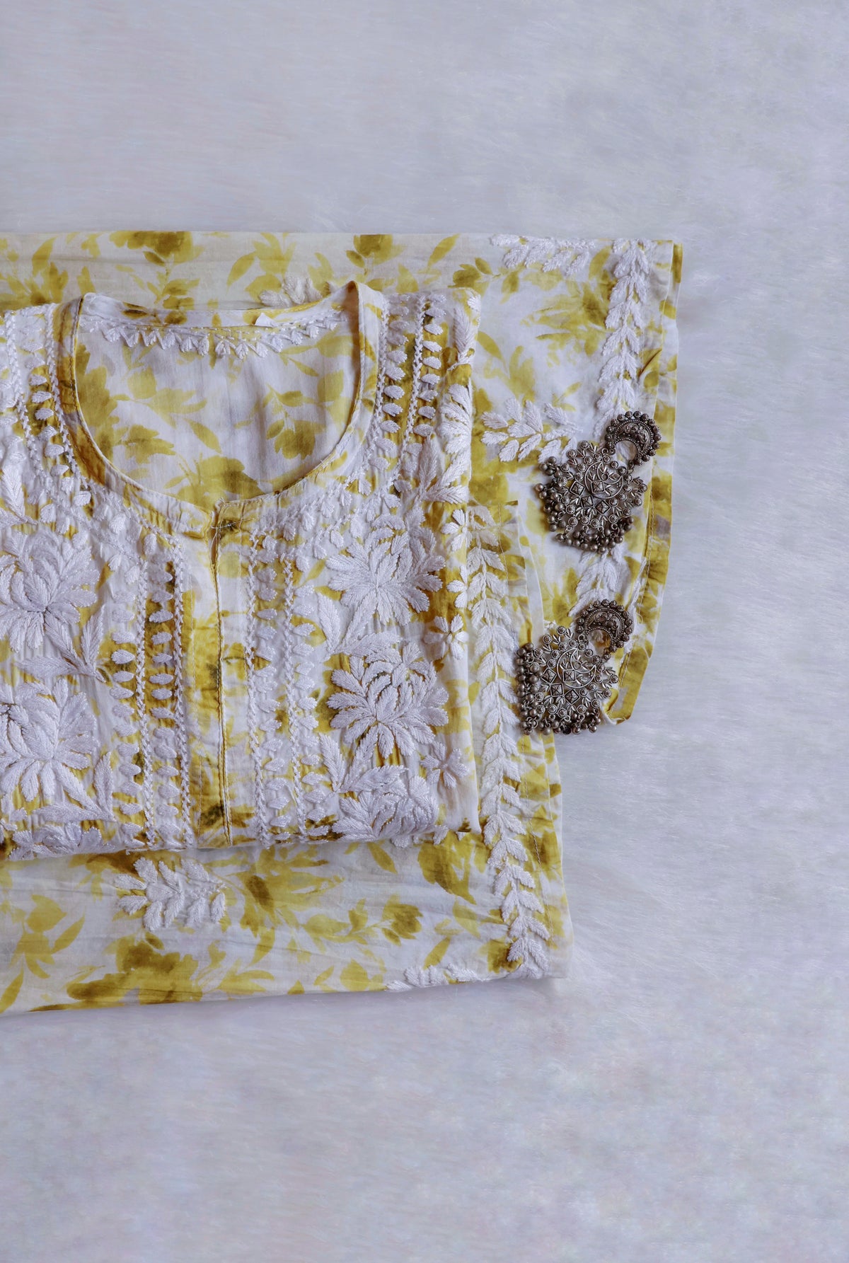 Abhira Olive Green Pure Mulmul set