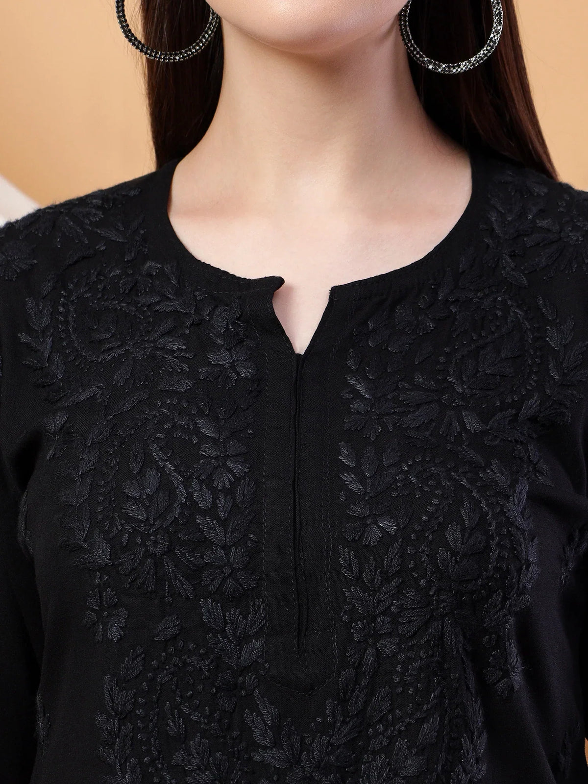 Meher Chikankari Ombre Rayon Co-ord Set (Black)