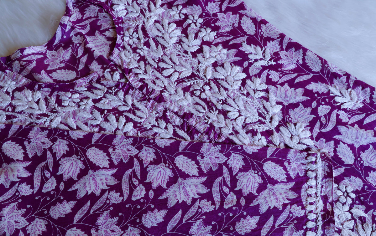 Haala Deep Purple Pure Mulmul set