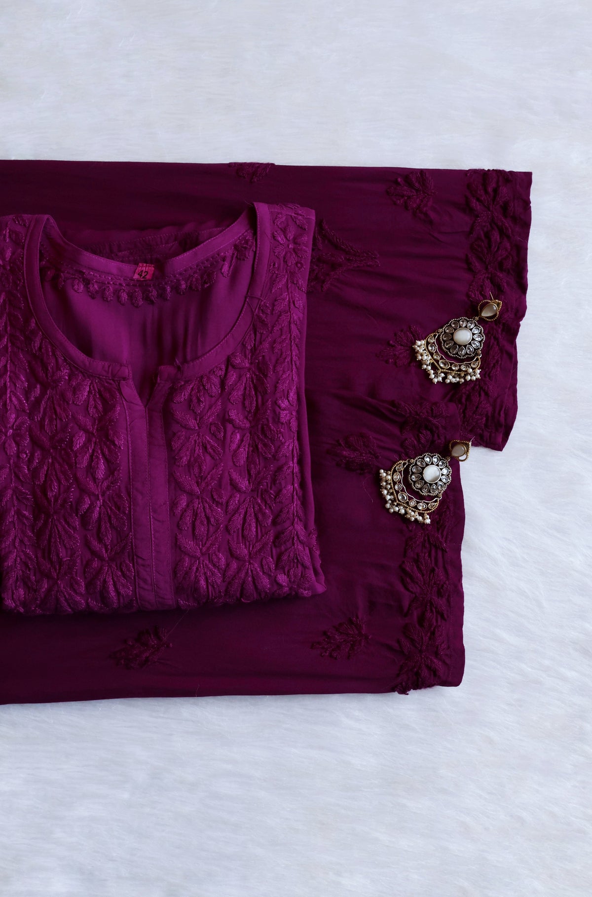 Duaa Deep Plum Modal Ombre Kurta Pant set
