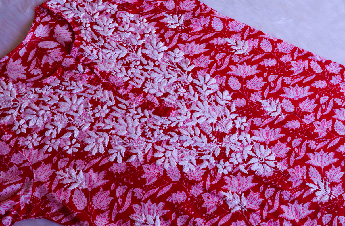 Haala Deep Pink Pure Mulmul set