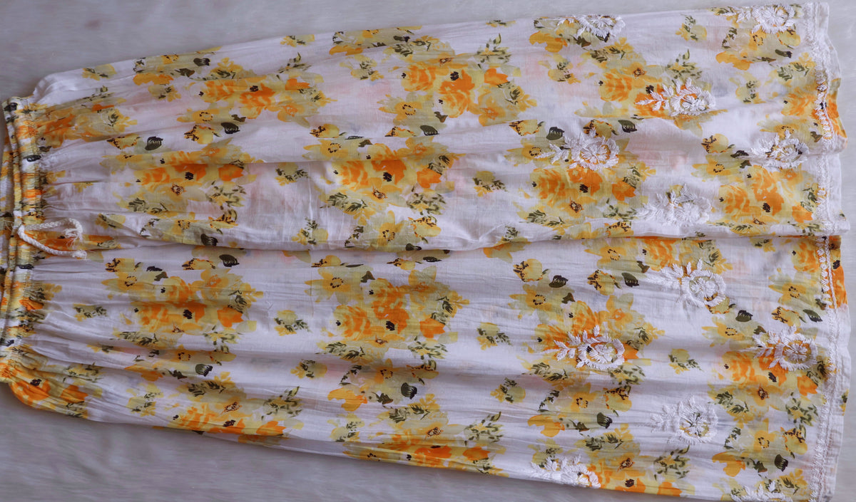 Gulshan White & Yellow Pure Mulmul set