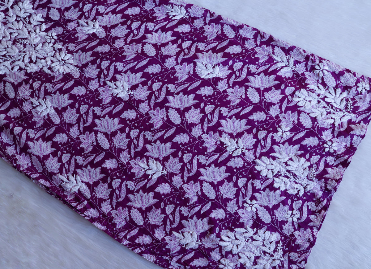 Haala Deep Purple Pure Mulmul set