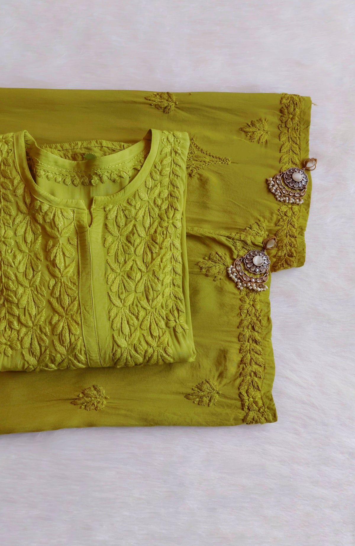 Duaa Olive Green Modal Ombre Kurta Pant set