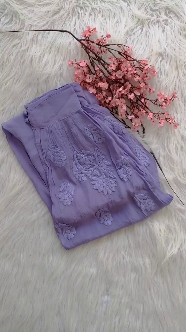 Premium Silk Afghani Chikankari Tunic Set